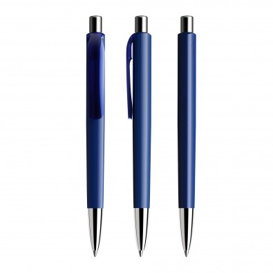 Prodir DS8 PPC Push Kugelschreiber, Marineblau-Silber poliert Prodir DS8 PPC Push Kugelschreiber, Marineblau-Silber poliert